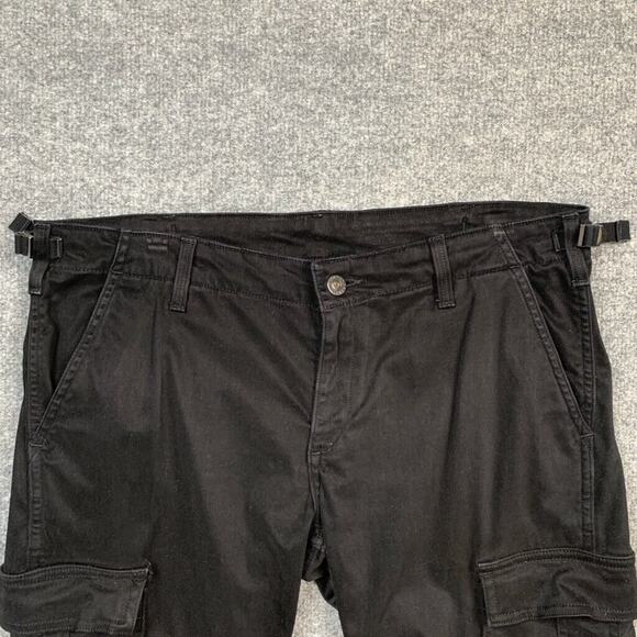 Adriano Goldschmied Pants Womens 31 Black The Slim Cargo Utility Cotton Blend AG - Picture 5 of 16